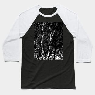 Winter trees bare branches black and white Baseball T-Shirt